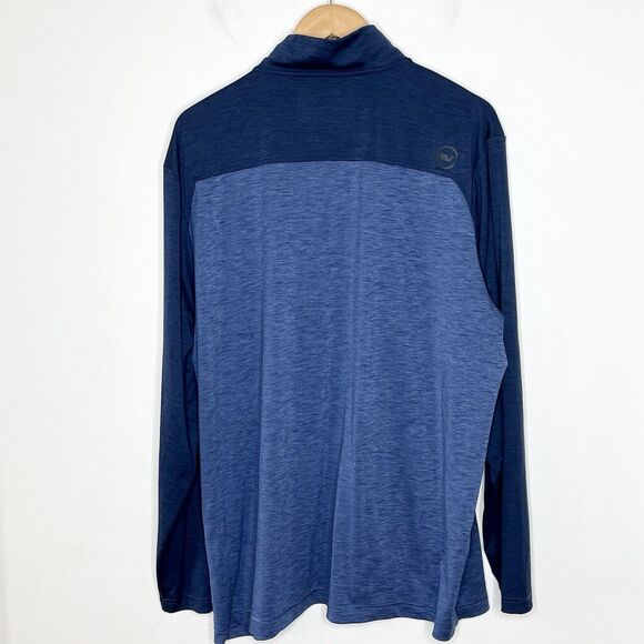 Vineyard Vines Performance 1/4 Zip On The Go Shep Shirt Blue Mens Size XB - Picture 6 of 7